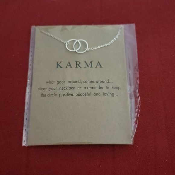 Karma Double Rings Necklace New - Picture 1 of 2